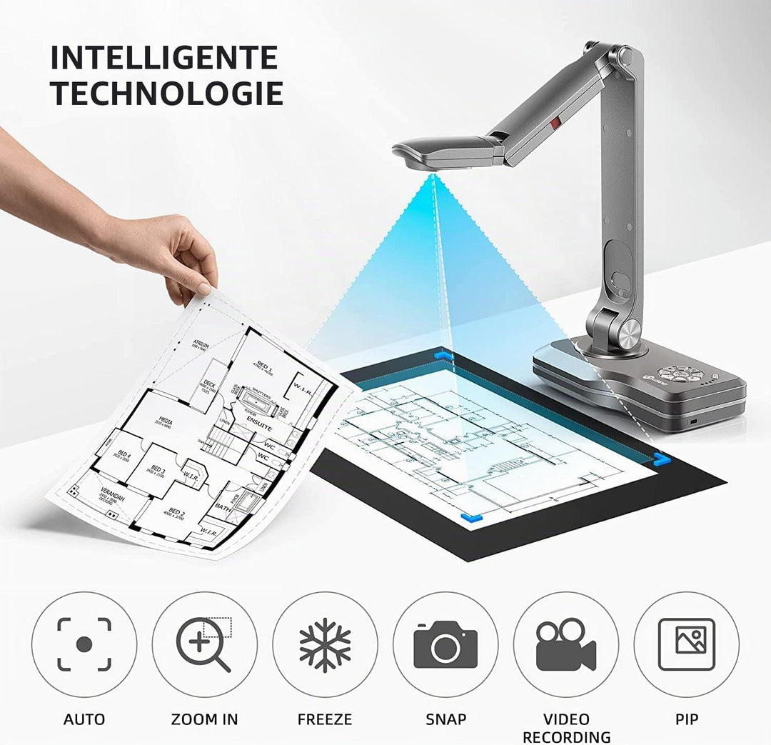 JOYUSING V508 VGA/HDMI/USB 8 Megapixel Dokumentenkamera und Visualizer, A3-Format, LED-Licht &amp; Mikro