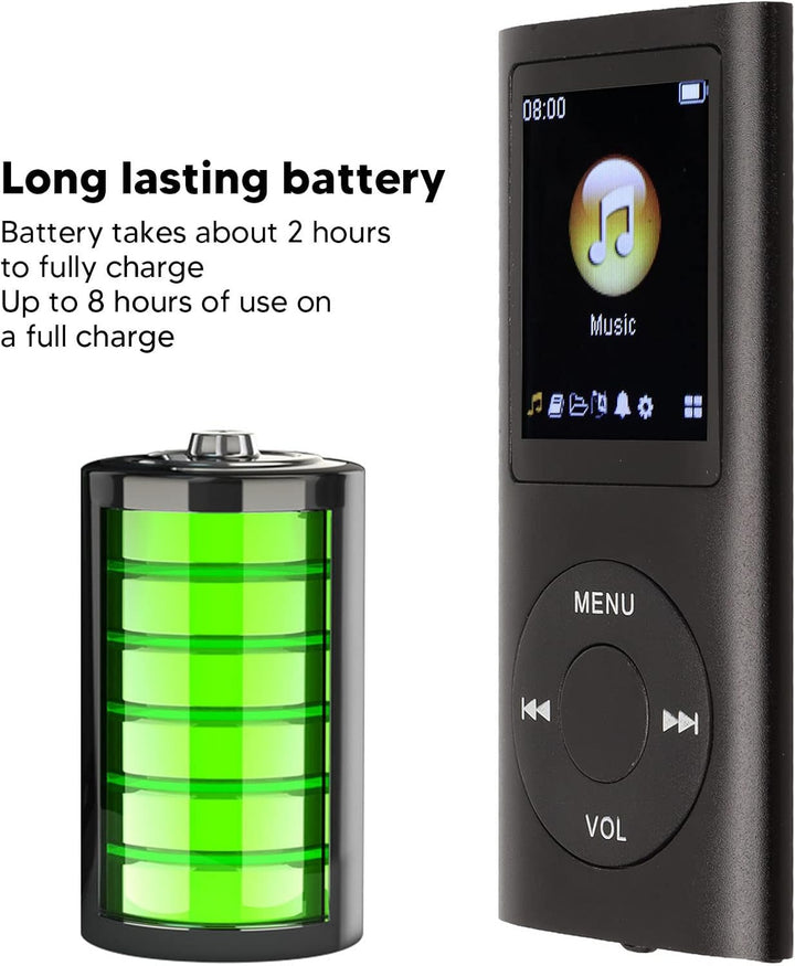 Digitaler, Kompakter und Tragbarer MP3-Player, Unterstützt 64 GB Speicher, 8 Stunden Langes Standby,