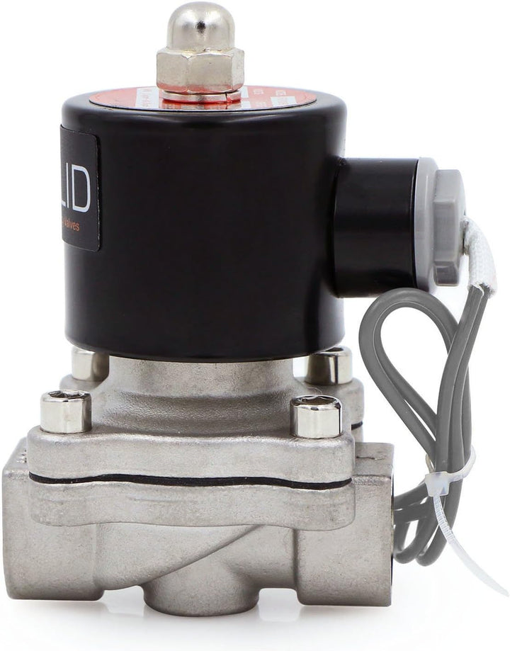 U.S. Solid 1/2" G 24V DC Edelstahl Magnetventil Direktgesteuert für Wasser Luft Gas Öl NC Stainless