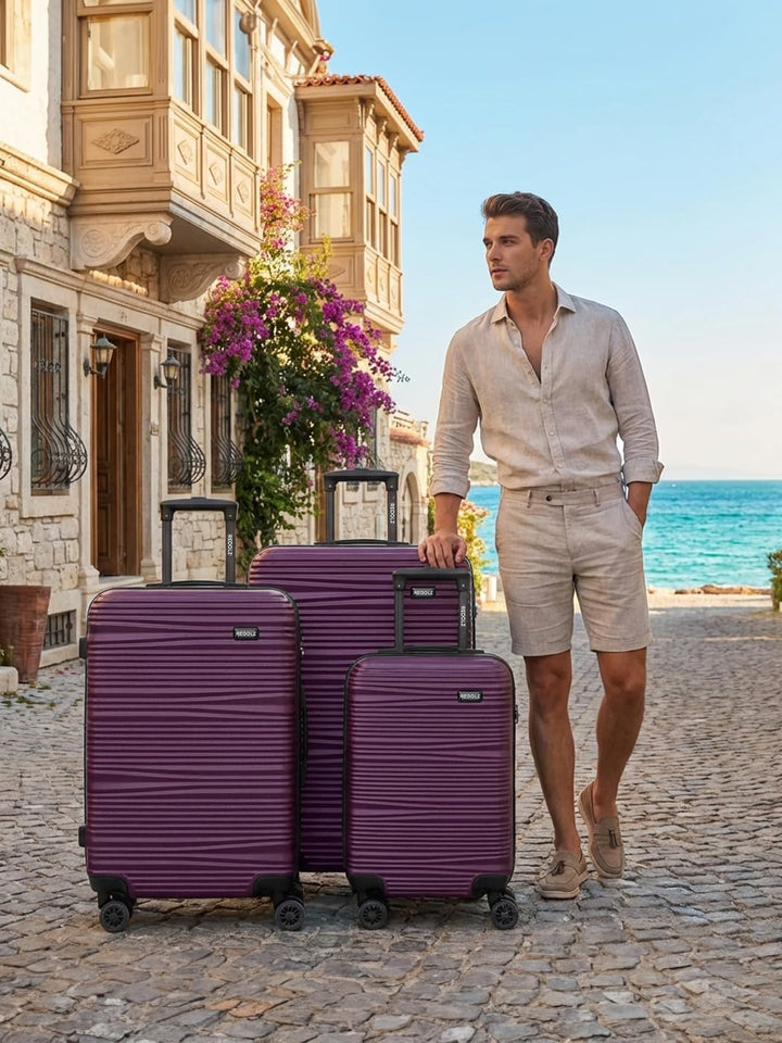 REDOLZ Hartschalen Koffer-Set 3-teilig | Leichte Reise-Trolleys aus hochwertigem, robustem ABS-Mater