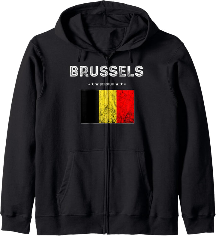 Brüssel Belgien Urlaub Belgier Belgie Flagge Belgisch Kapuzenjacke
