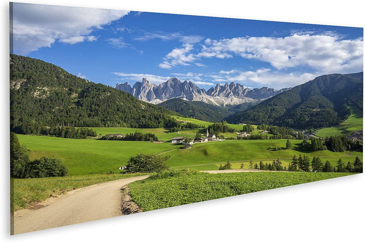 islandburner Bild auf Leinwand Landschaftsbild Dorf Santa Maddalena Südtirol Dolomiten Bilder Wandbi