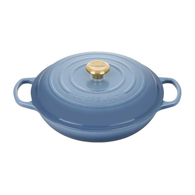 Le Creuset Signature Gusseisen Gourmet-Profitopf, Rund, Ø 30 cm, 3,5 l, Für alle Herdarten inkl. Ind