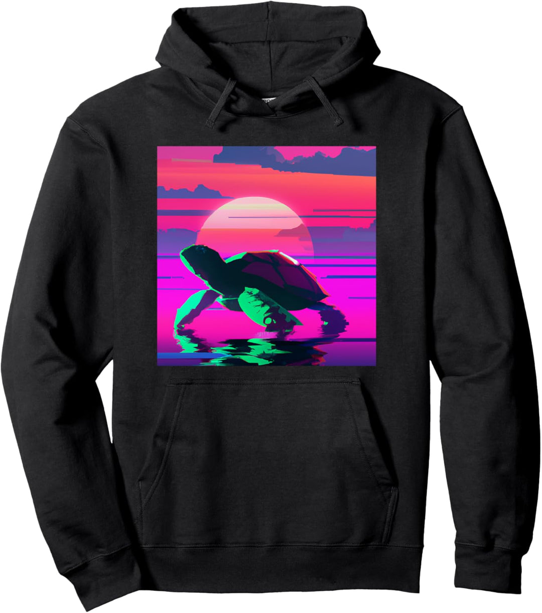 Beach Sunset Landschildkröte Wasserschildkröte Schildkröte Pullover Hoodie