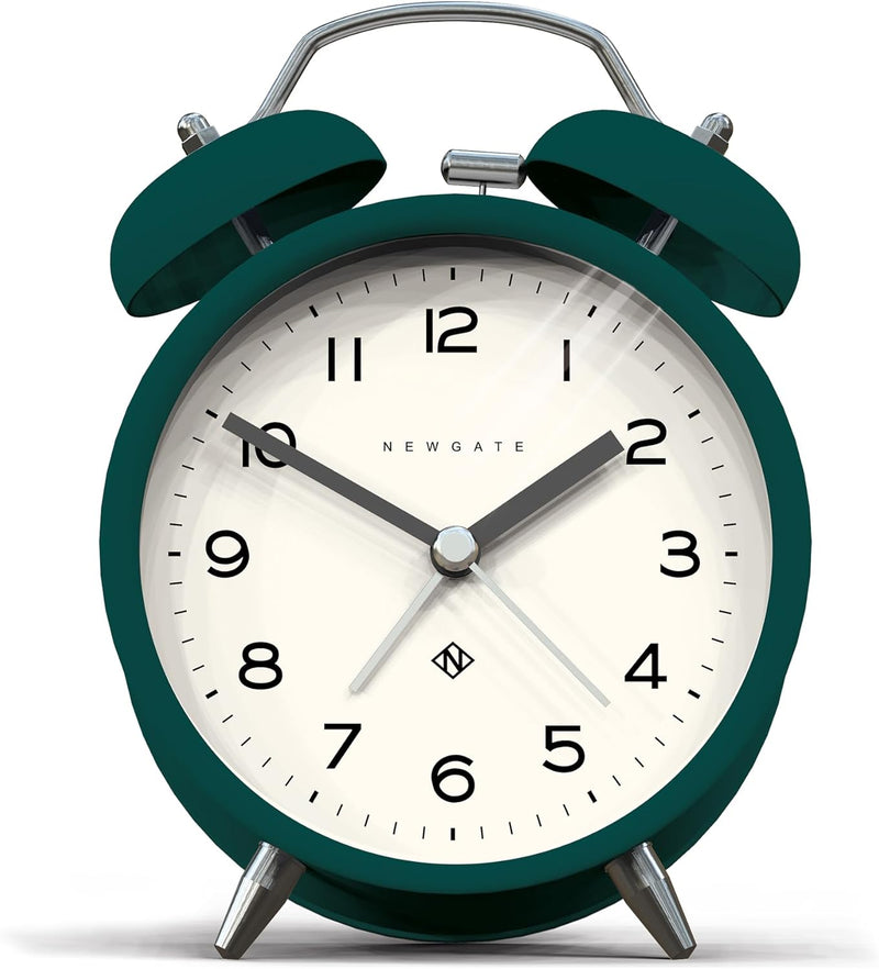 NEWGATE ® Charlie Bell Echo Alarm – Kleiner moderner Nachttischwecker – Schlafzimmerzubehör – Wecker