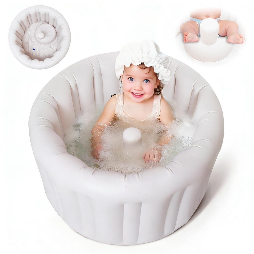 Aufblasbare Babybadewanne XL - Tragbare Kleinkindwanne für Dusche, reisefreundlich, leicht zu entlee