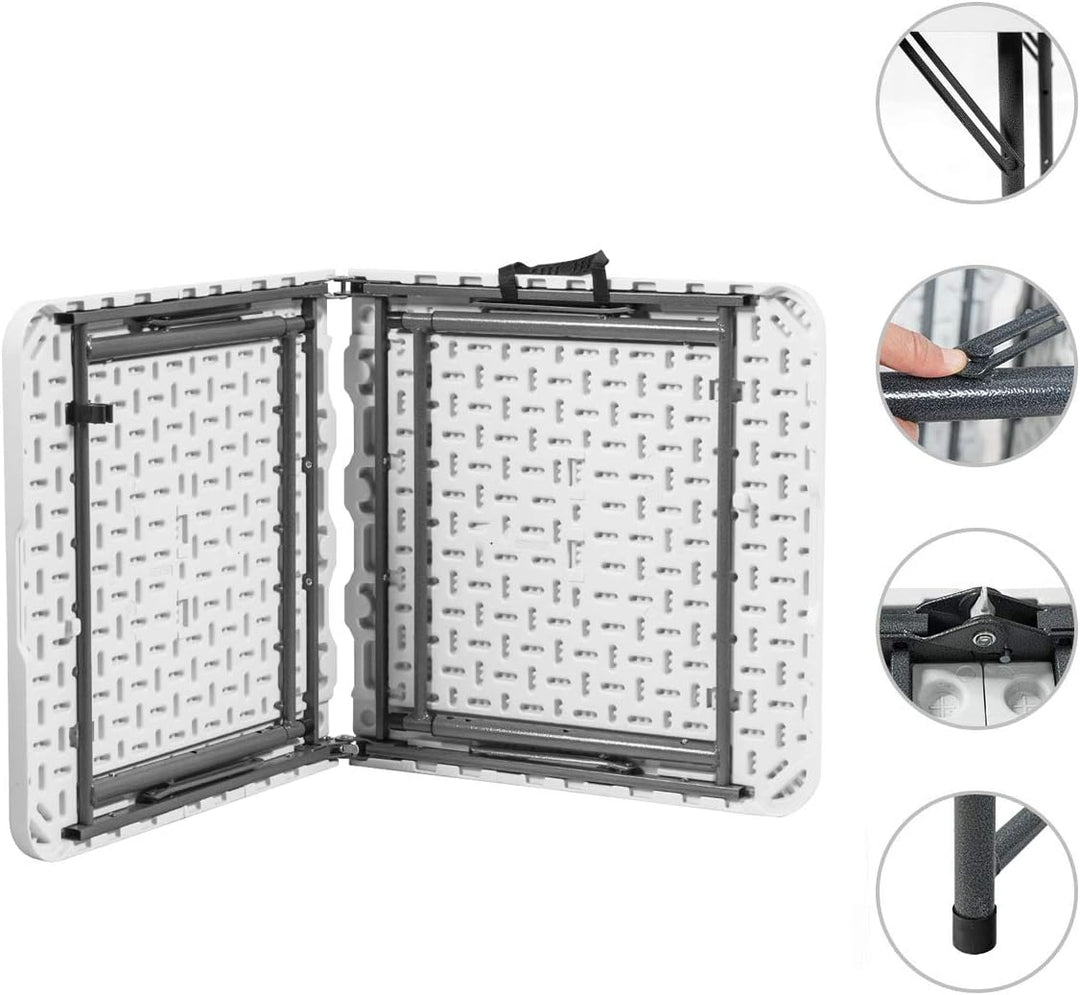 RELAX4LIFE Klapptisch mit Tragegriff, Falttisch, Campingtisch kalppbar, Gartentisch belastbar bis 15