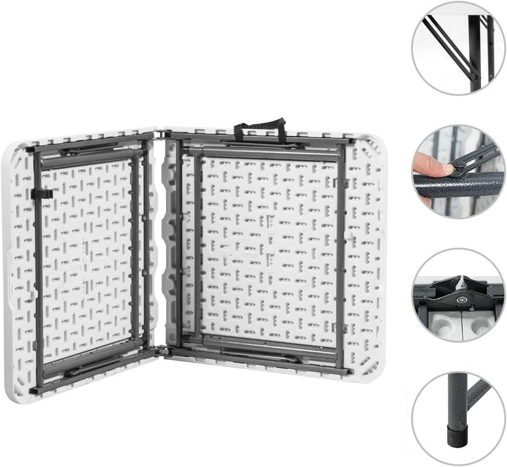 RELAX4LIFE Klapptisch mit Tragegriff, Falttisch, Campingtisch kalppbar, Gartentisch belastbar bis 15