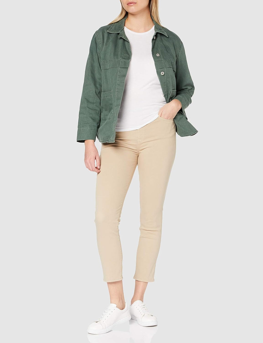 7 For All Mankind Damen Roxanne Ankle Casual Pants 23 Beige, 23 Beige