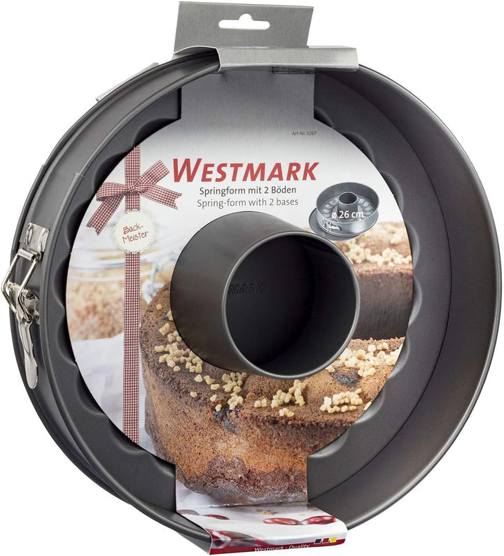 Westmark Springform mit zwei Böden, Ø 26 cm, mit Antihaftbeschichtung, kaltgewalzter Stahl, Back Mei