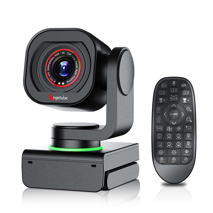 Angetube 4K Webcam mit Gestensteuerung, AI-Tracking,USB 3.0 PTZ Streaming PC Kamera mit Dual NR-Mikr