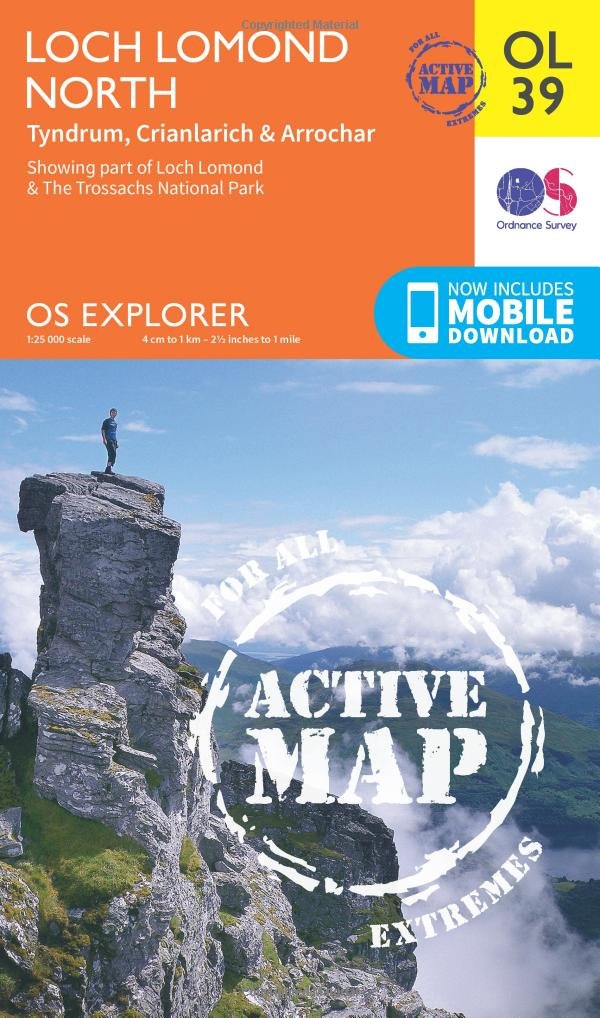 Loch Lomond North, Tyndrum, Crianlarich & Arrochar (OS Explorer Map Active), Karte