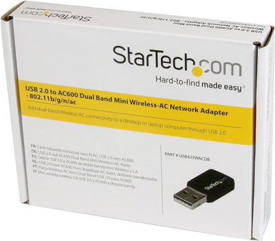 StarTech.com USB 2.0 AC600 Mini Dual Band Wireless-AC Wlan Adapter - 1T1R 802.11ac WiFi Netzwerkadap