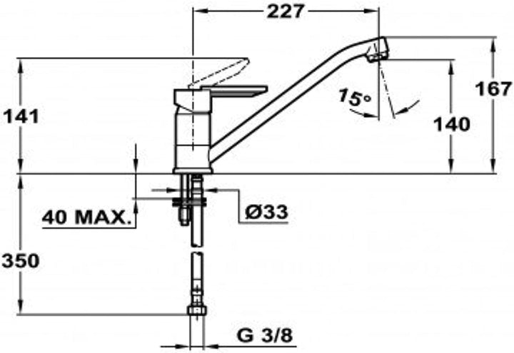 TEKA GRIFO ML CROMO Monomando con acabado de acero inoxidable de fácil limpieza, caño giratorio y ai