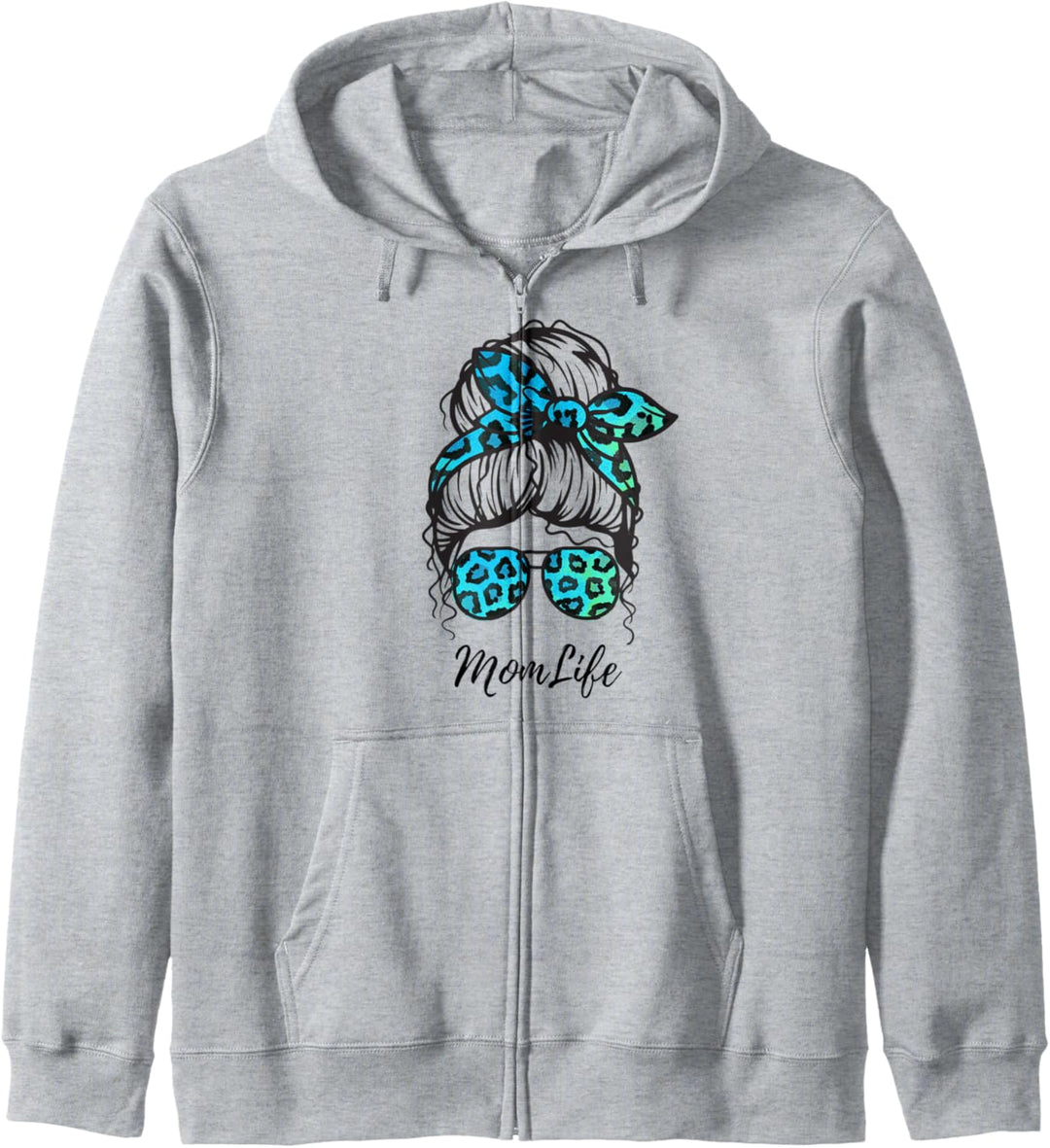 Mom Life MomLife Unordentlicher Dutt Leopardenmuster Lustige Mama Kapuzenjacke