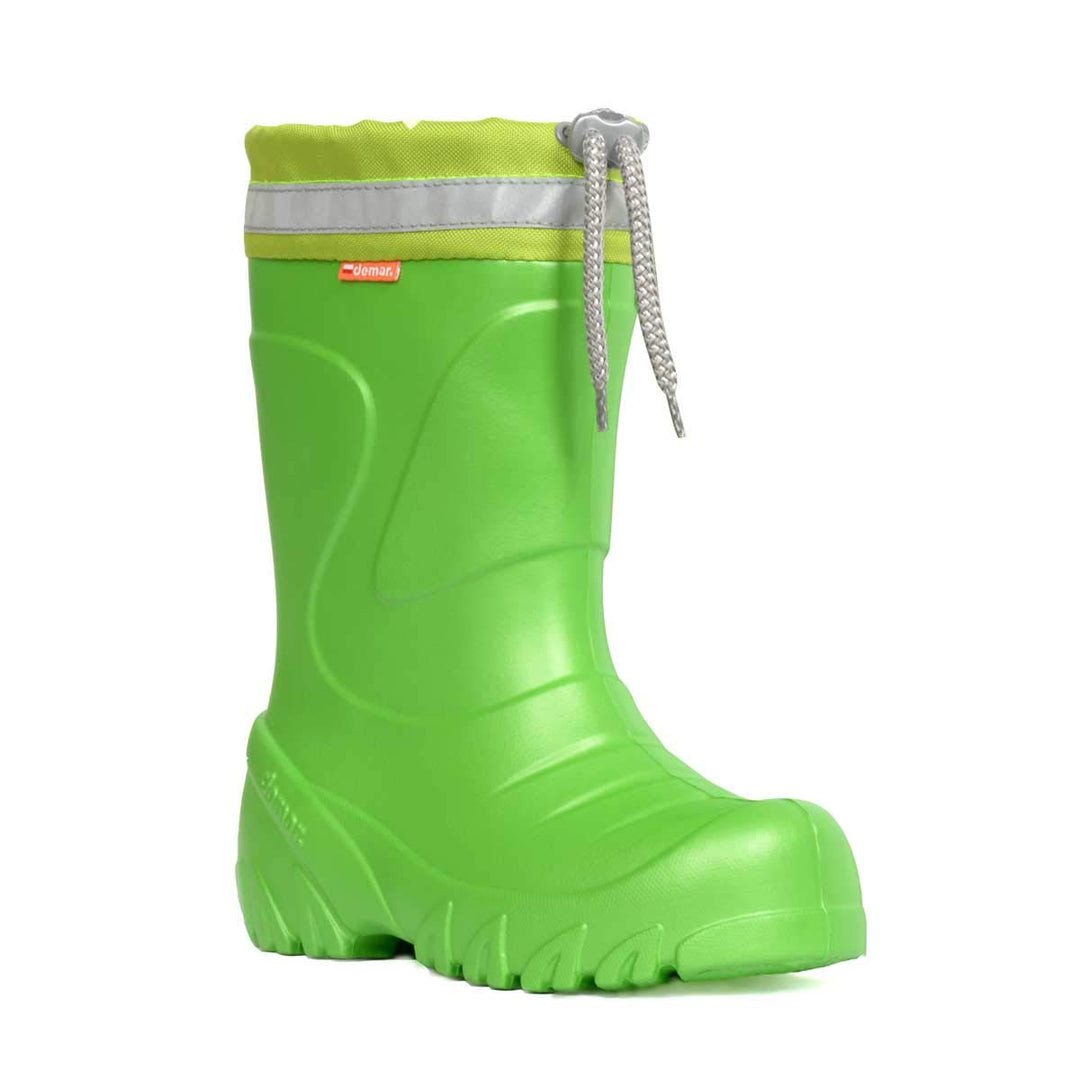 DEMAR. Eva federleichte Kinder Gummistiefel mit Stulpe gefüttert mit Wolle MMT-S 22/23 EU Grün, 22/2