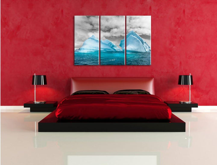 Pixxprint Antarktis Inseln als Leinwandbild/Grösse: 3 Teilig (120x80 cm) cm/Wandbild/Kunstdruck/fert