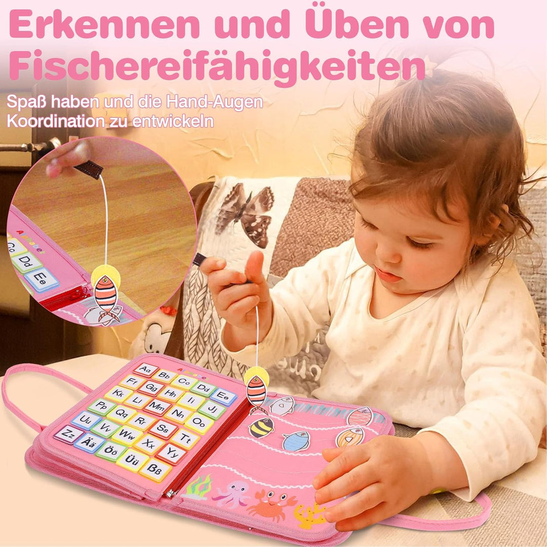 JHkim Busy Board Deutsch Montessori Spielzeug ab 1 2 3 4 Jahr Junge Mädchen, Baby Sensorik Geschenk