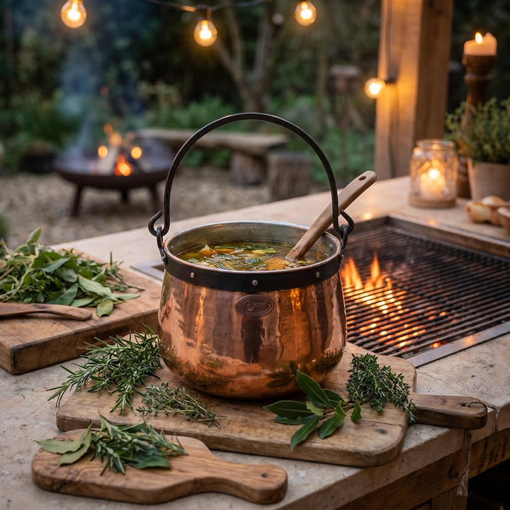CopperGarden Kupferkessel 3 L mit Henkel - Hexenkessel I Robuster Kessel aus verzinntem Kupfer: Idea