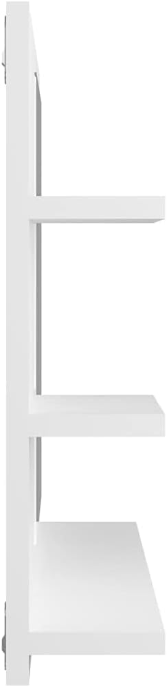vidaXL Badspiegel mit 3 Ablagen Spiegelregal Wandspiegel Badezimmerspiegel Bad Spiegel Badezimmer Ba