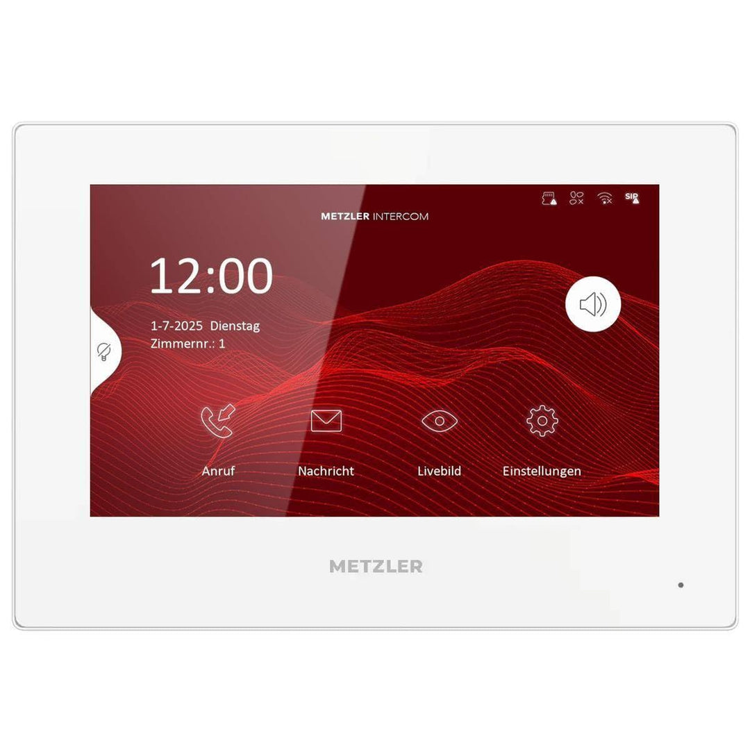 Metzler VDM10 2.0 Innenstation Home, 7 Zoll Touchscreen, LAN + PoE, Weiss | 200 mm × 140 mm × 25.1 m