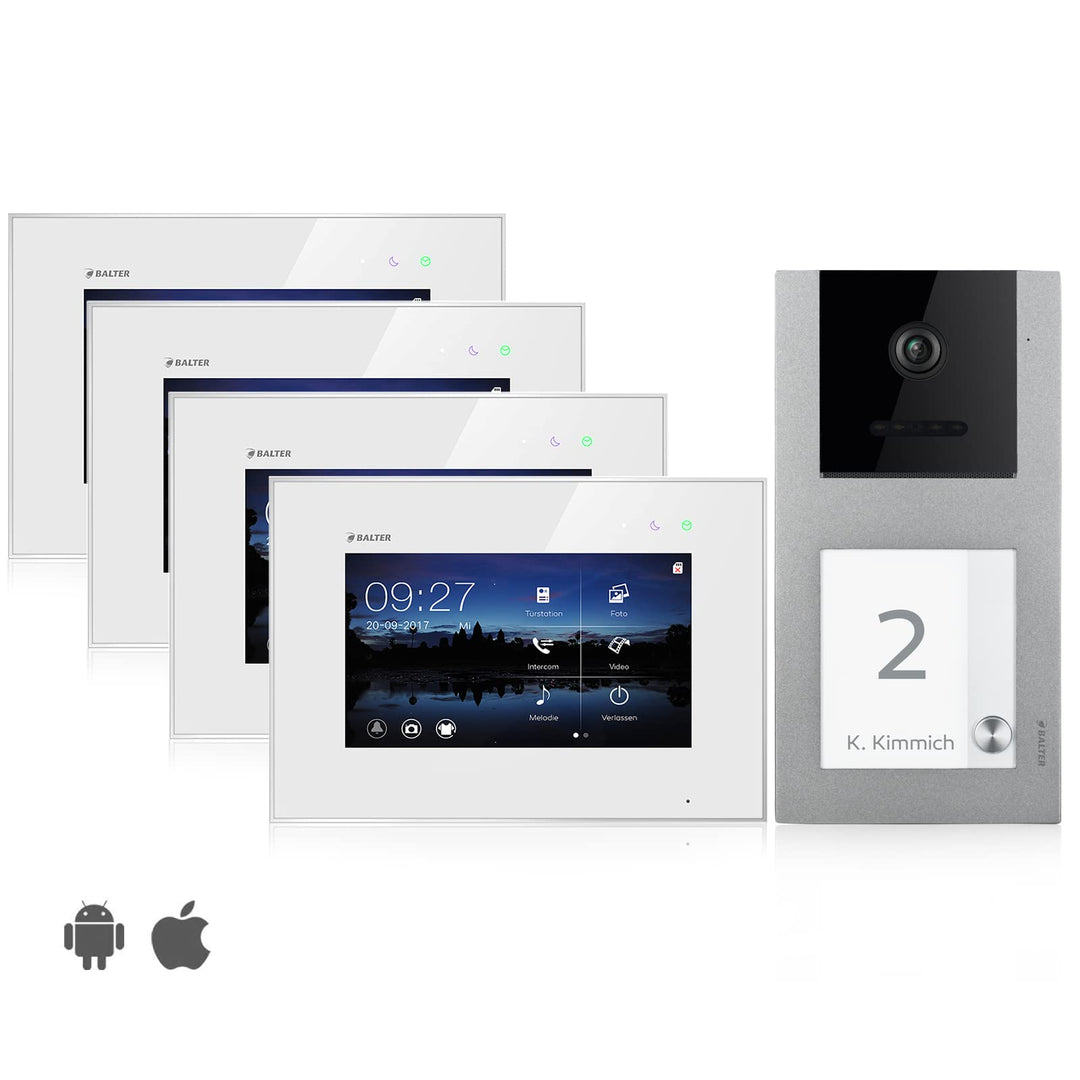 Balter EVO Video Türsprechanlage ✓ Touchscreen 7 Zoll Monitor ✓ Smartphone App ✓ 2-Draht Bus ✓ Aufpu