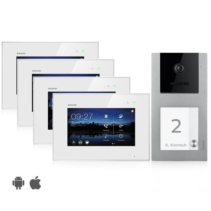 Balter EVO Video Türsprechanlage ✓ Touchscreen 7 Zoll Monitor ✓ Smartphone App ✓ 2-Draht Bus ✓ Aufpu