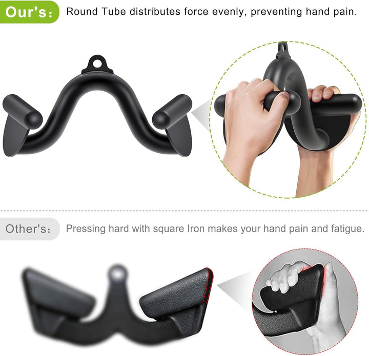 SELEWARE Rudergriff Pull Up Bar - Schwarz Latzug Griff V-Stange Latzugstangen, Klimmzugstange für Zu