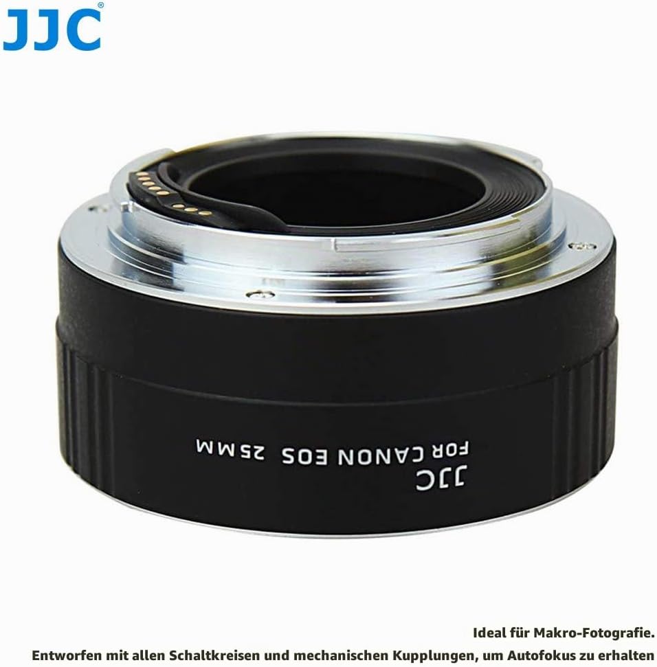 JJC Autofokus Zwischenringe (AF) mit TTL-Belichtung für Makrofotographie 25mm (Passen für Canon EOS