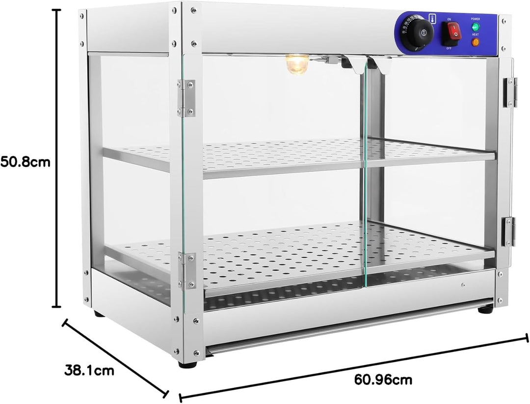 Aufsatzvitrine Warmhaltetheke Heisstheke Gewerblicher Speisenwärmer mit 2 Edelstahlrahmen Warmhaltev