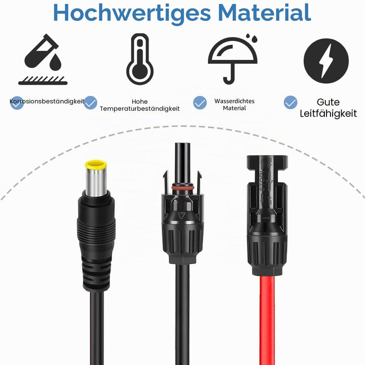 Solarpanel MC4 auf DC 8mm Verlängerungskabel, Solaranschluss auf DC7909 Ladekabel mit DC7909 auf DC8