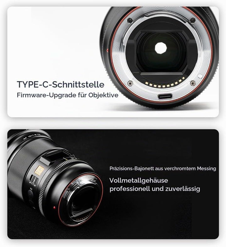 VILTROX AF 16mm F1.8 FE Weitwinkel Objektiv Vollformat Autofokus für Sony E-Mount Kameras A7III A7RI