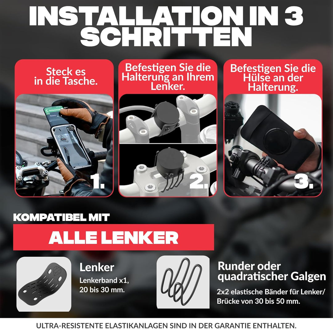 Shapeheart französische Innovation, magnetische Motorrad-Telefonhalterung mit Abnehmbarer wetterfest