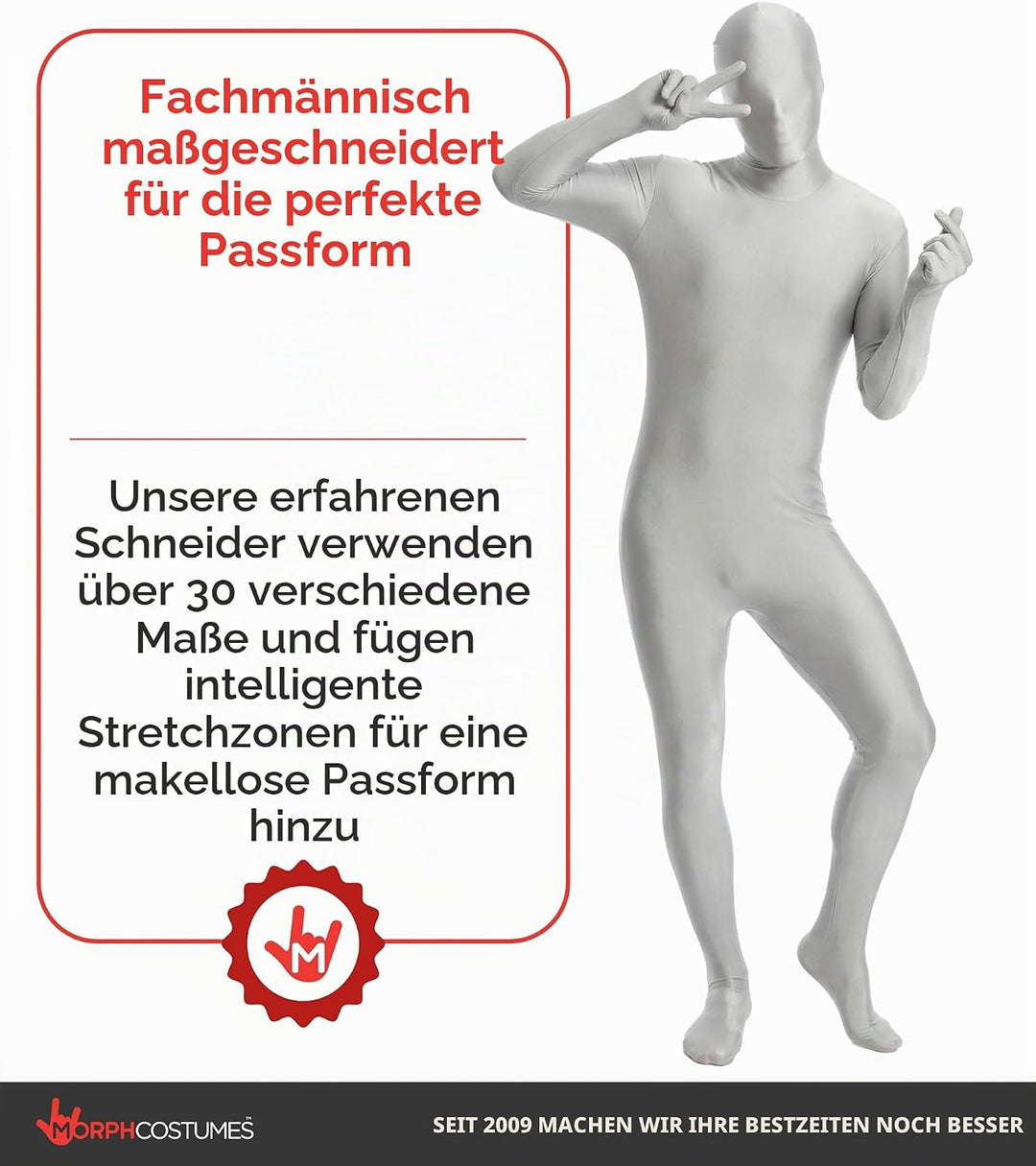 Morphsuits Herren Farbe Costume Body Suit, Silber, L Silber L, Silber L
