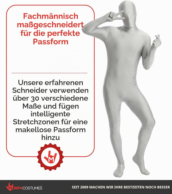 Morphsuits Herren Farbe Costume Body Suit, Silber, L Silber L, Silber L