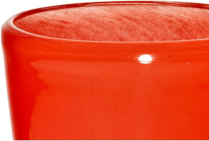 CRISTALICA Bouquet Vase Blumenvase Übertopf Colori Rot H 11 cm D 9,5 cm Handgefor Tischvase Tischdek