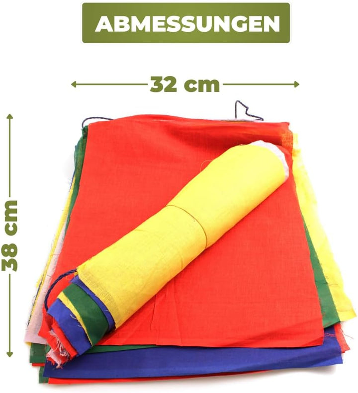 YAKEBA | Wunschfahnen traditionell - 10,00 Meter | 30 Fähnchen (je 32x38cm) | 100% Baumwolle | Stoff