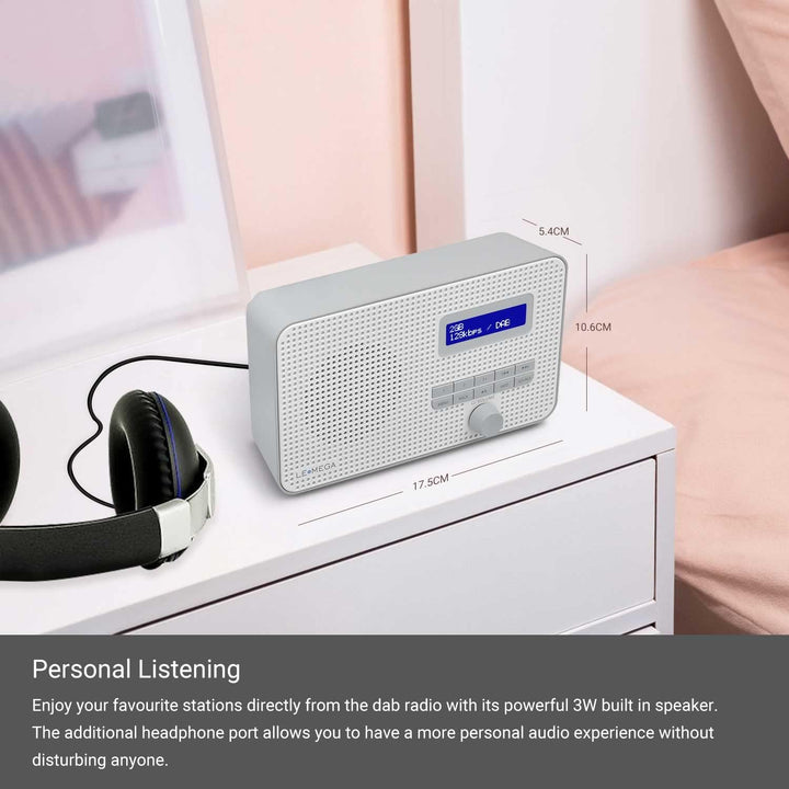 LEMEGA DR1 Tragbares DAB/DAB+ und UKW-Digitalradio,DAB-Radio mit Handbedienung,Doppelalarm,Schlummer