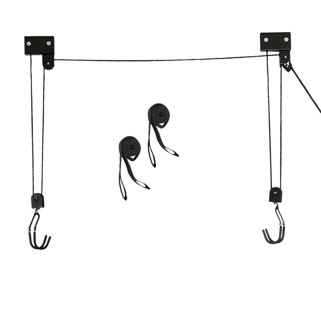 P4B | Fahrradlift mit Flaschenzug - ECO mit 57 Kg Hebelast zur Deckenmontage | Inkl. 2X Haltegurte m