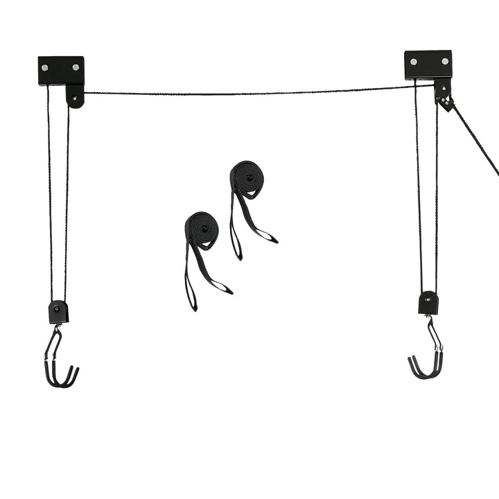 P4B | Fahrradlift mit Flaschenzug - ECO mit 57 Kg Hebelast zur Deckenmontage | Inkl. 2X Haltegurte m