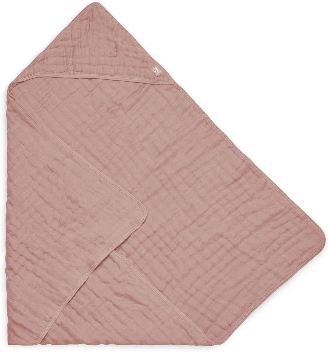 Jollein Kapuzenhandtuch Wrinkled 75x75 cm - Rosewood Pink, Pink