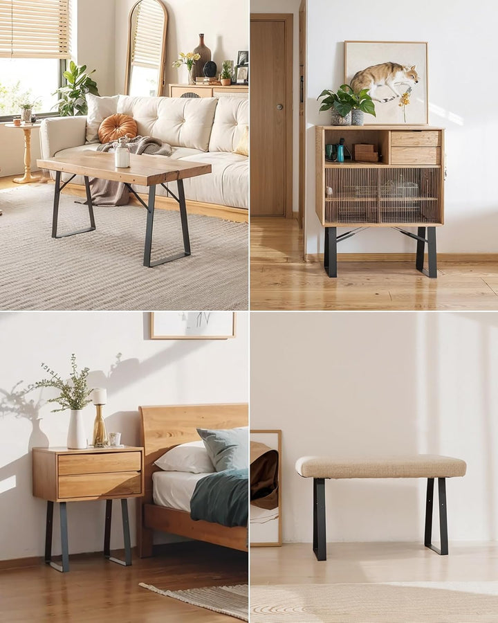 Signstek Tischbeine, 2*Möbelfüsse aus Metall, Couchtisch Beine, Bank füsse, Tisch füsse 40cm Höhe, M