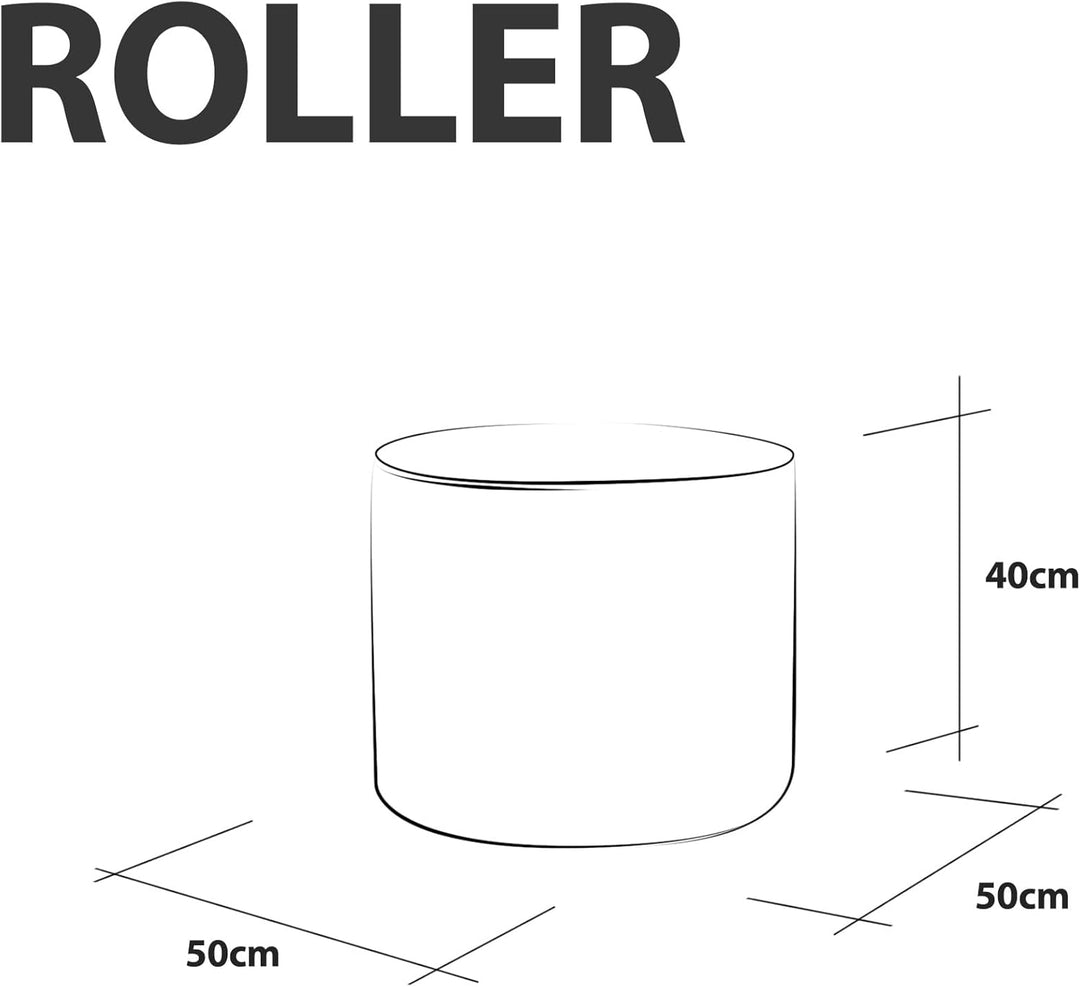 Ecopuf Pouf Hocker Roller - Gepolstert Sitzhocker aus Kunstleder - Ultraleicht - Abnehmbaren Bezug G