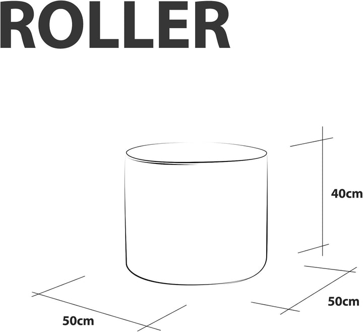 Ecopuf Pouf Hocker Roller - Gepolstert Sitzhocker aus Kunstleder - Ultraleicht - Abnehmbaren Bezug G