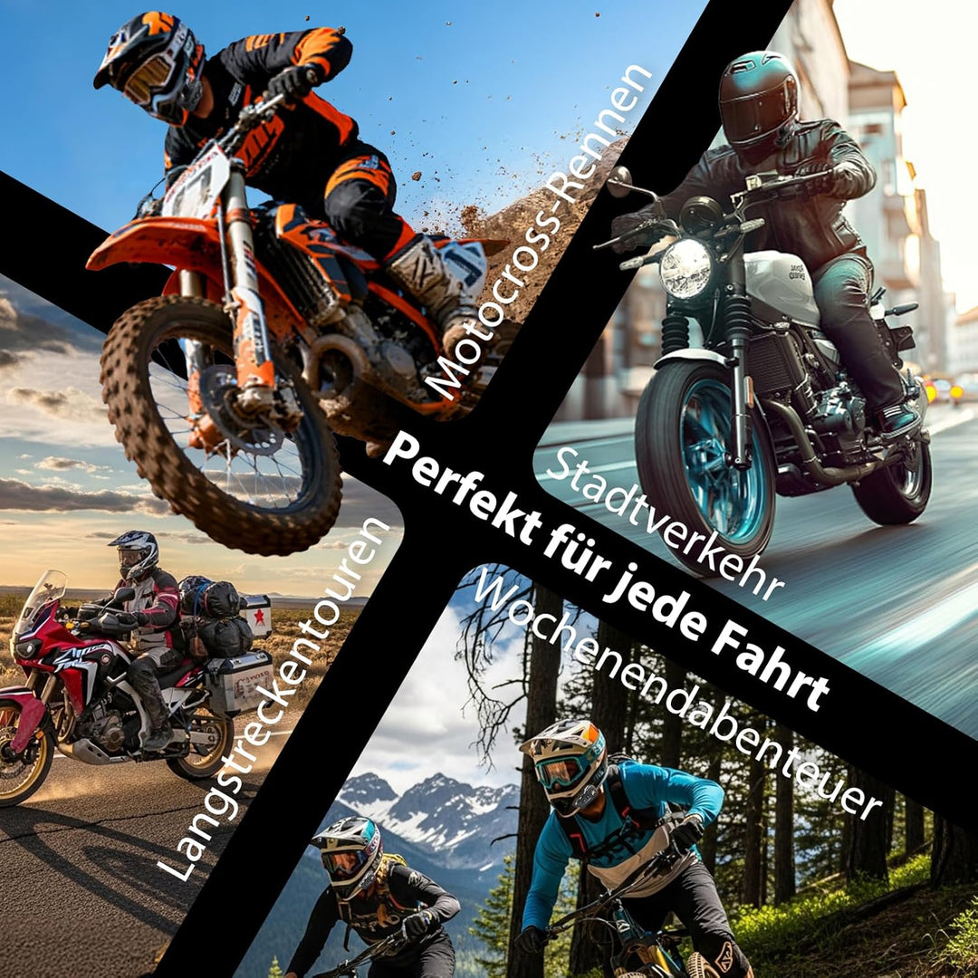 Moman RS-H4P Motorrad Helm Headset – BT 5.1, Hi-Fi Lautsprecher, Doppelte Geräuschreduzierung, RGB,