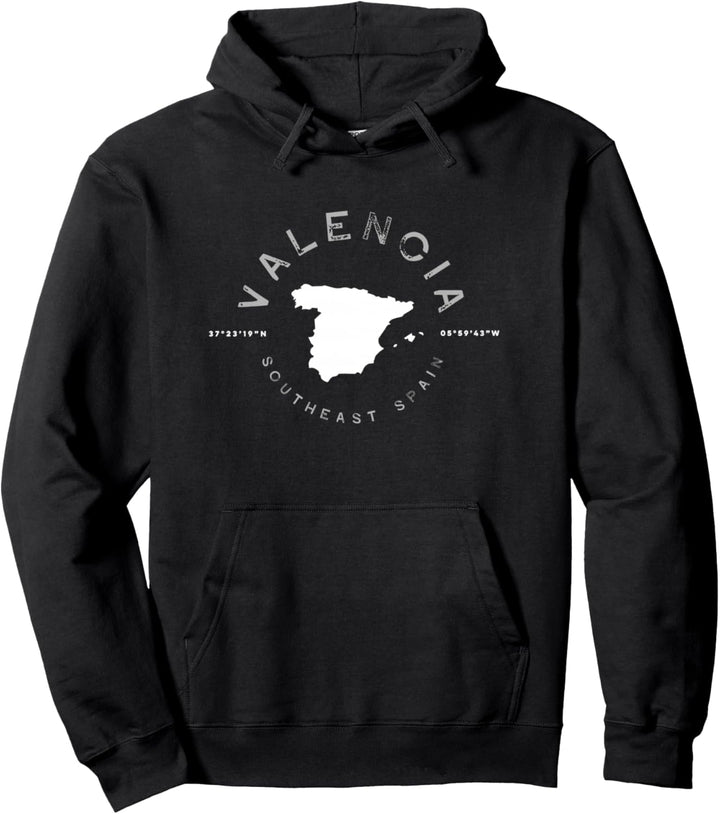 Valencia Spain Weinlese Retro Pullover Hoodie