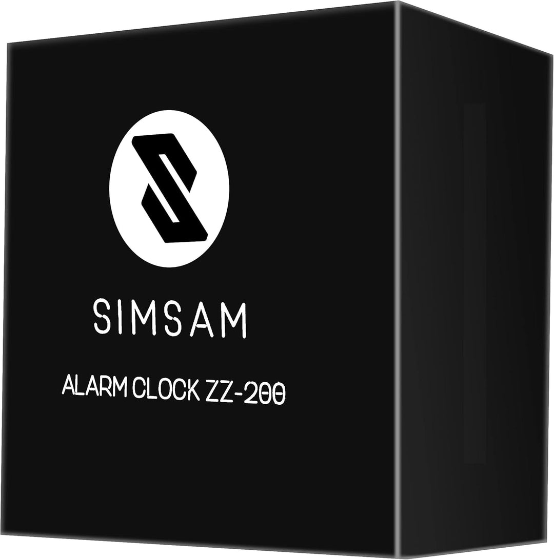 SIMSAM Wecker Analog ohne Ticken mit Batterie, Licht (Schwarz-Schwarz), Schwarz-schwarz