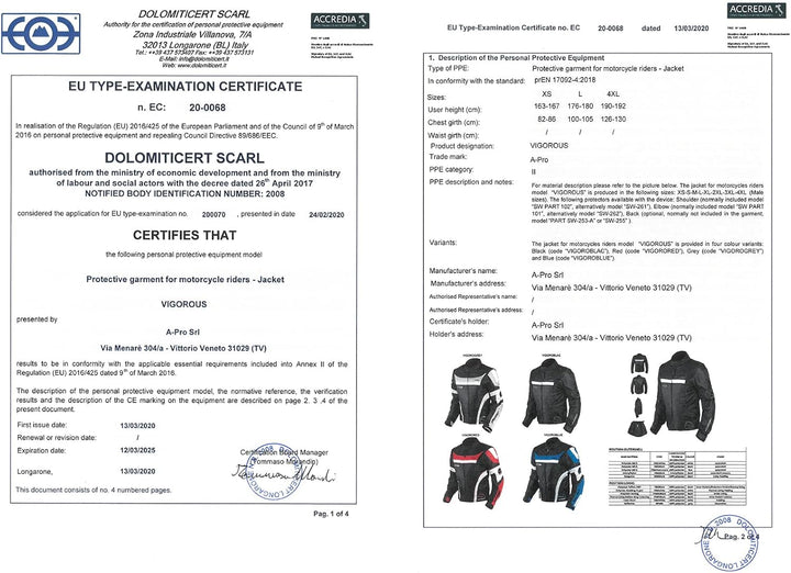 A-pro Motorradjacke für Damen, Nylon, Oxford, Thermoweste, reflektierend L Schwarz, L Schwarz