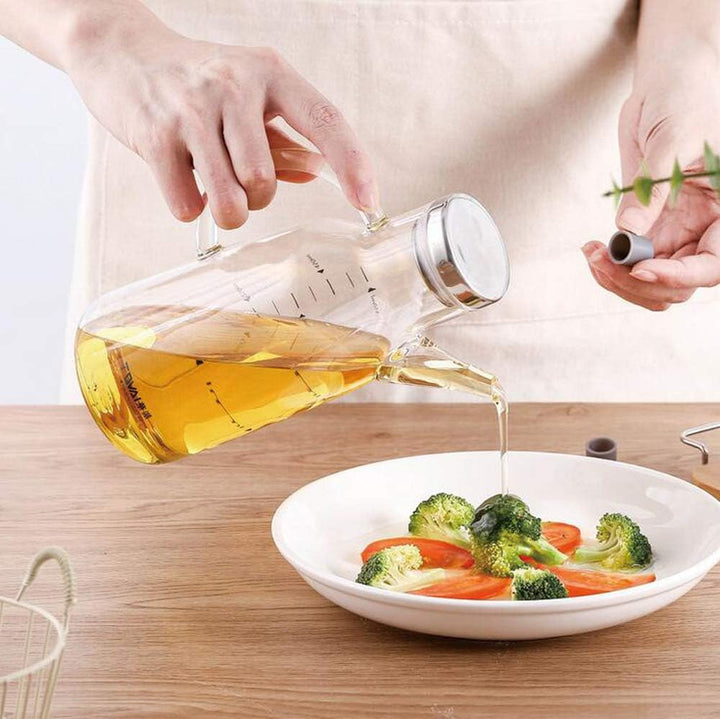 XiaoShenLu Essig und Ölflasche, Ölspender und Hohes Borosilikatglas Olivenöl Flasche Behälter für BB