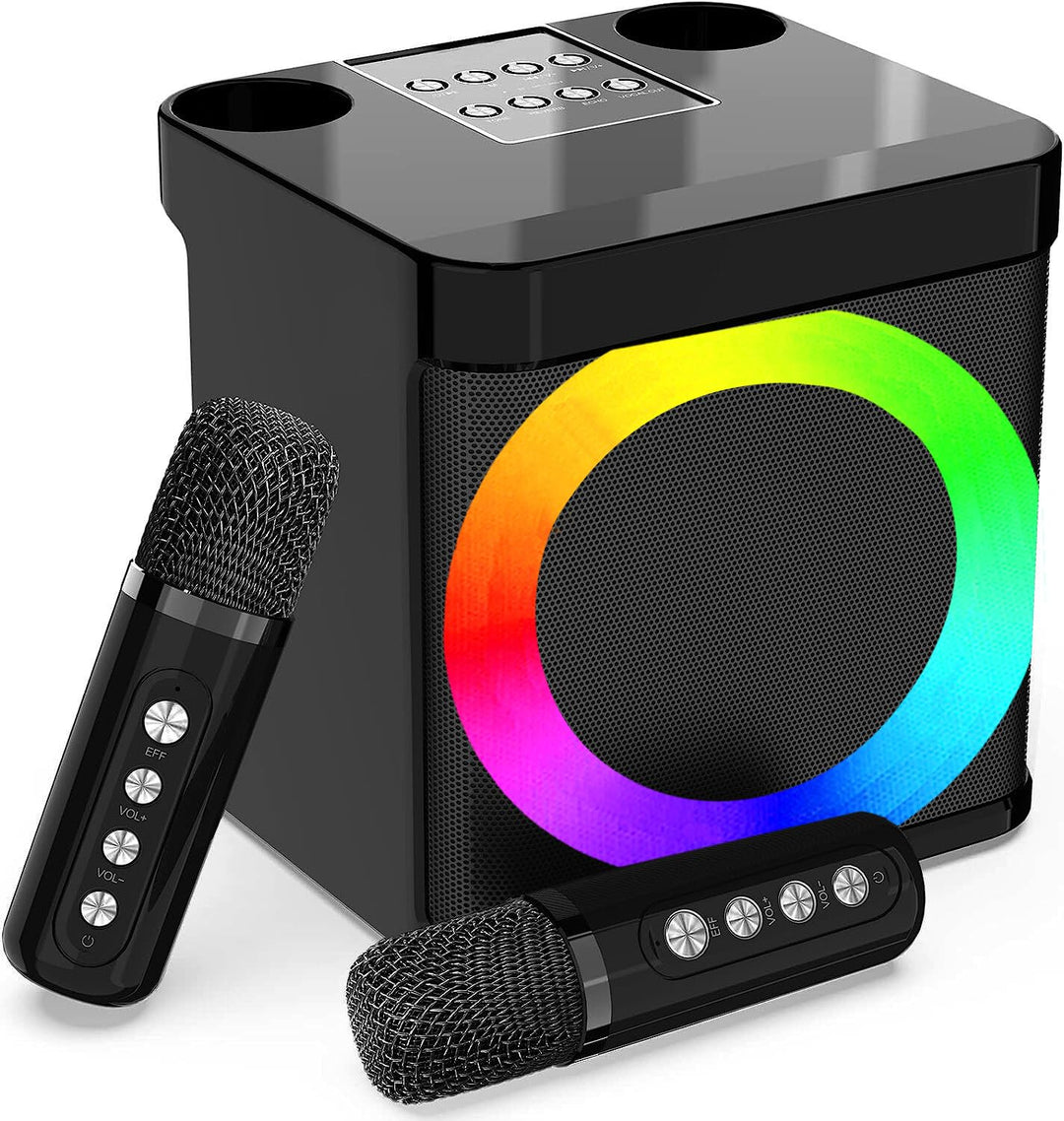 Karaoke Maschine, Karaoke Box mit 2 mikrofonen für Erwachsene und Kinder